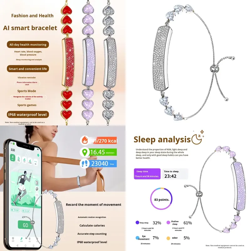 Health Monitors - Nuovo Braccialetto Intelligente Transfrontaliero IP68 con