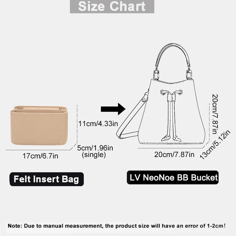 Per borse LV Neonoe BB con ins - Makeup recensione e prezzo